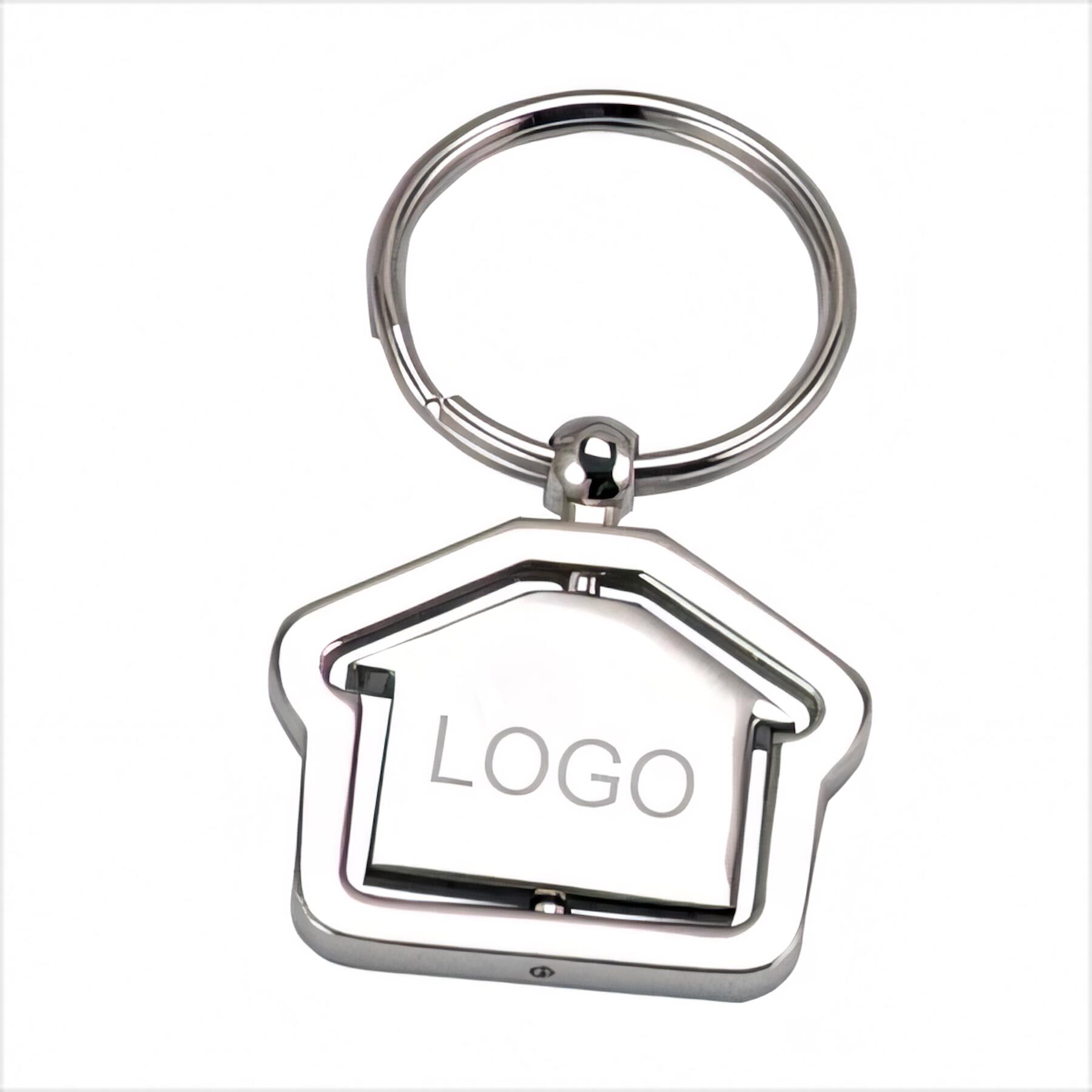Spinning House Keychain Zinc Alloy