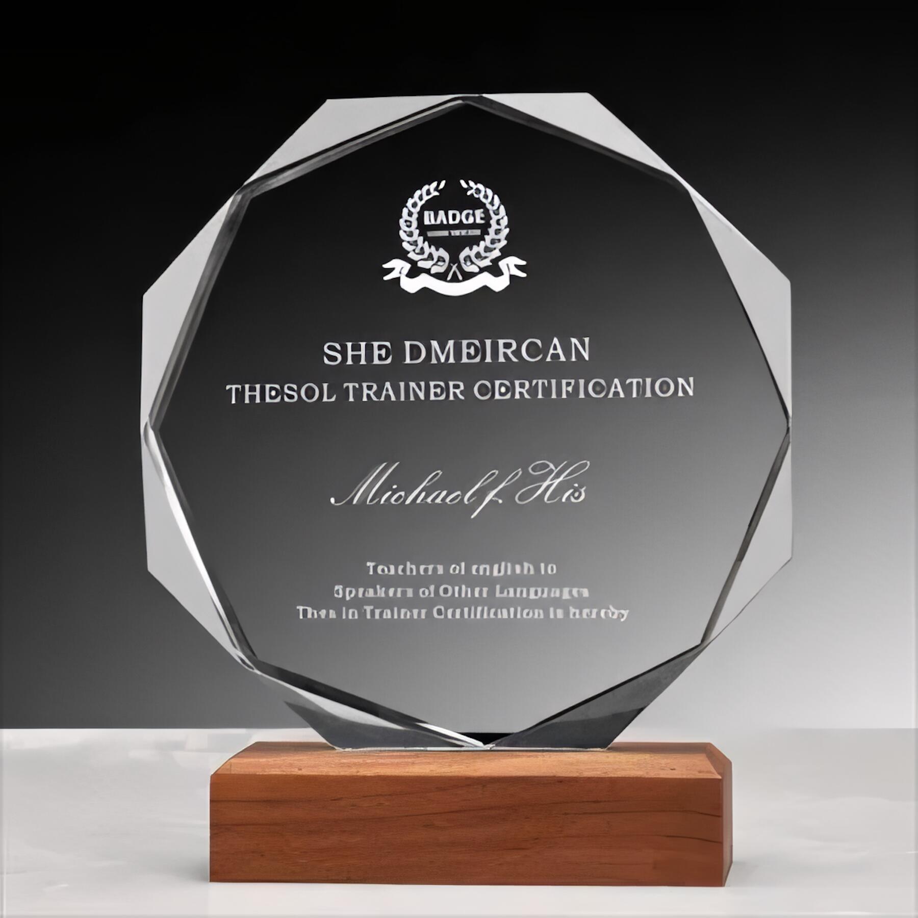Elegant Glass Award Plaque