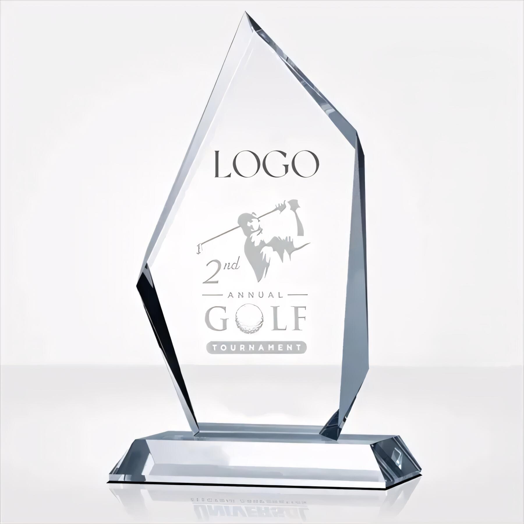 Sparkling Crystal Trophy Award Plaque
