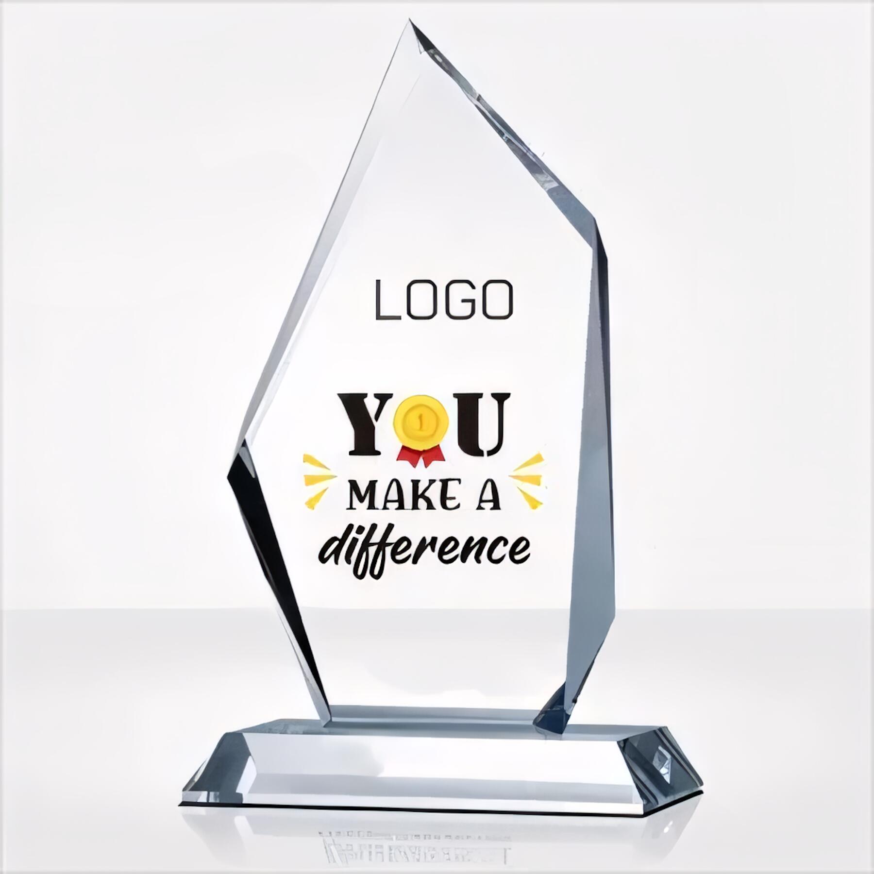 Sparkling Crystal Trophy Award Plaque