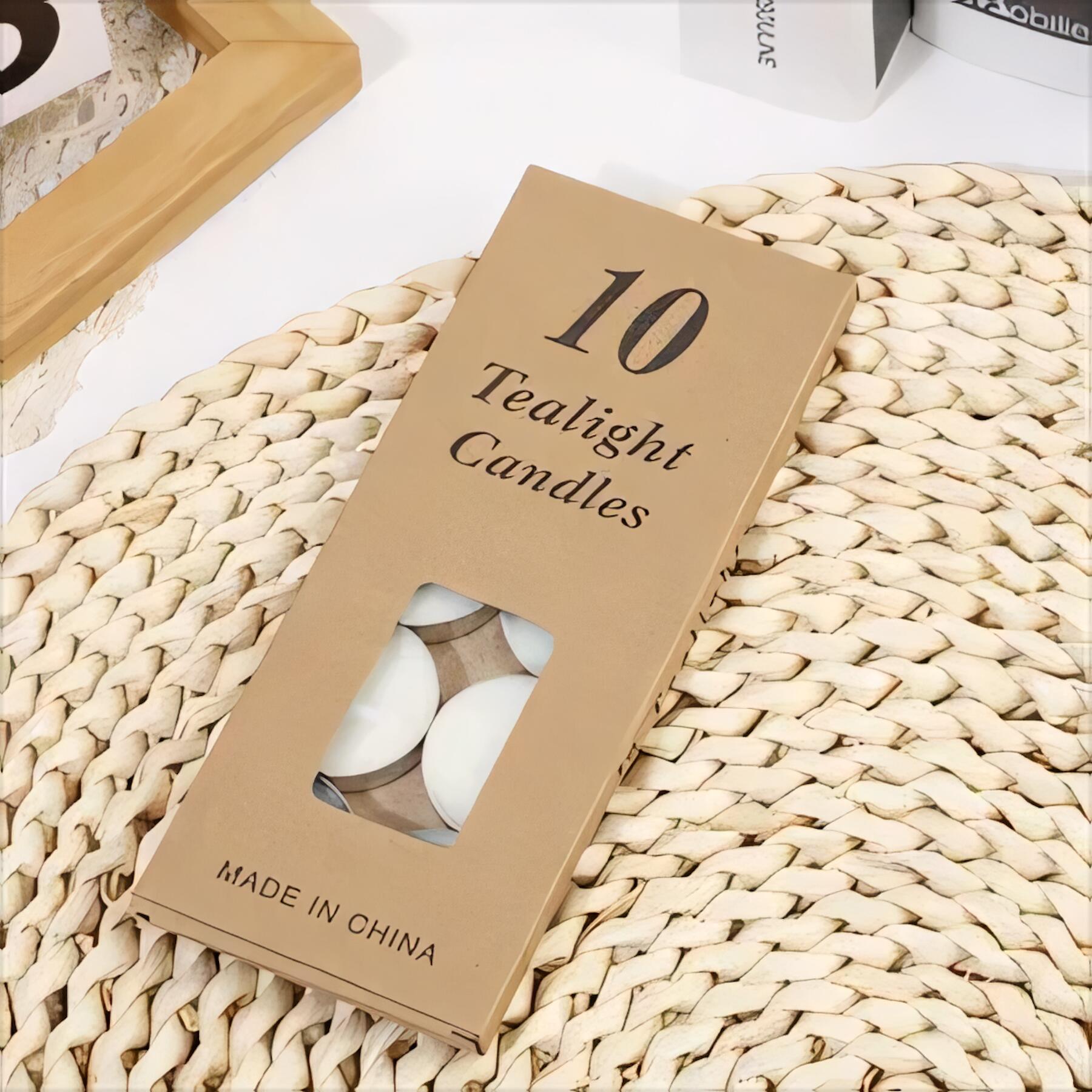 Unscented Tea Light Candles 10 Pack