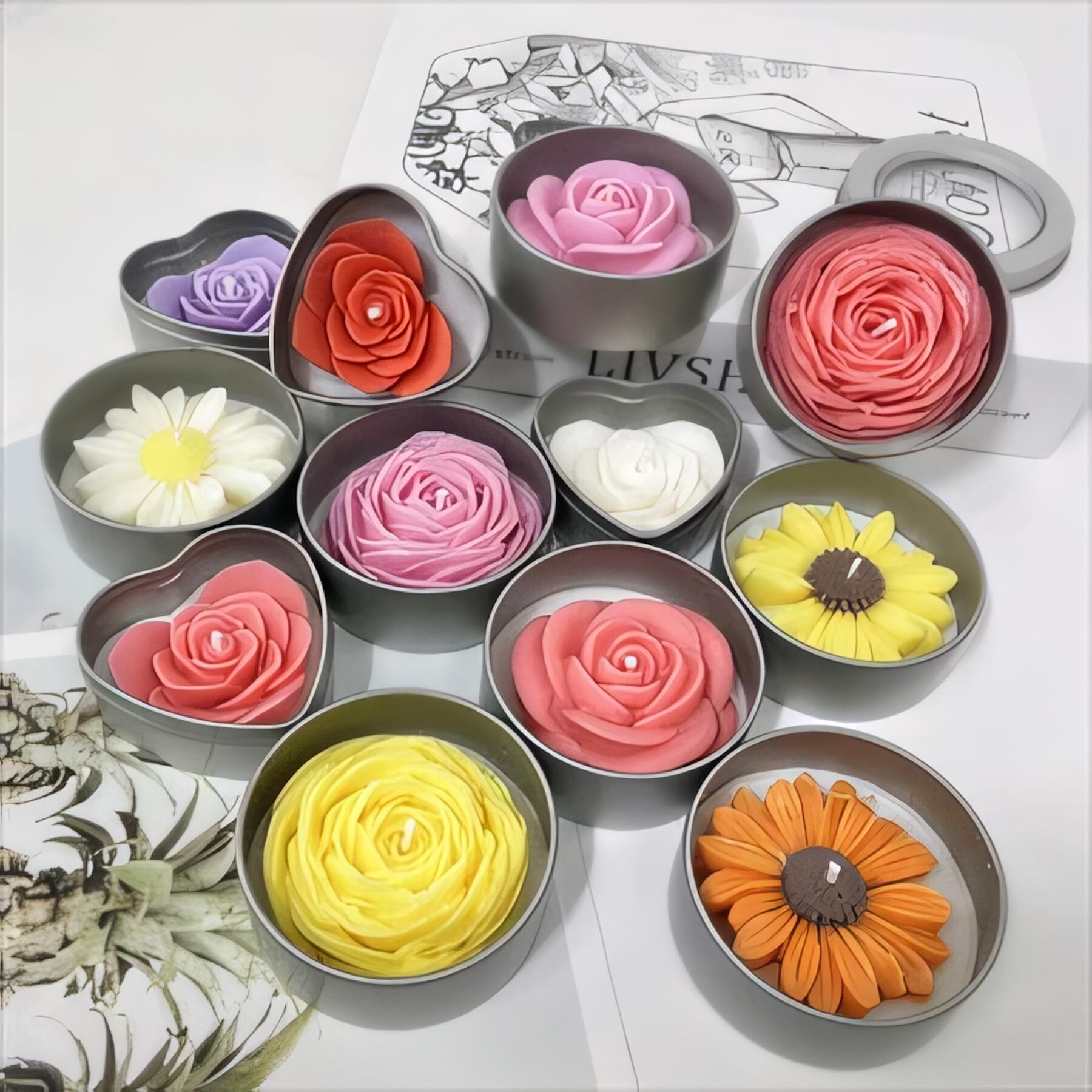 Flower Shaped Scented Soy Candles
