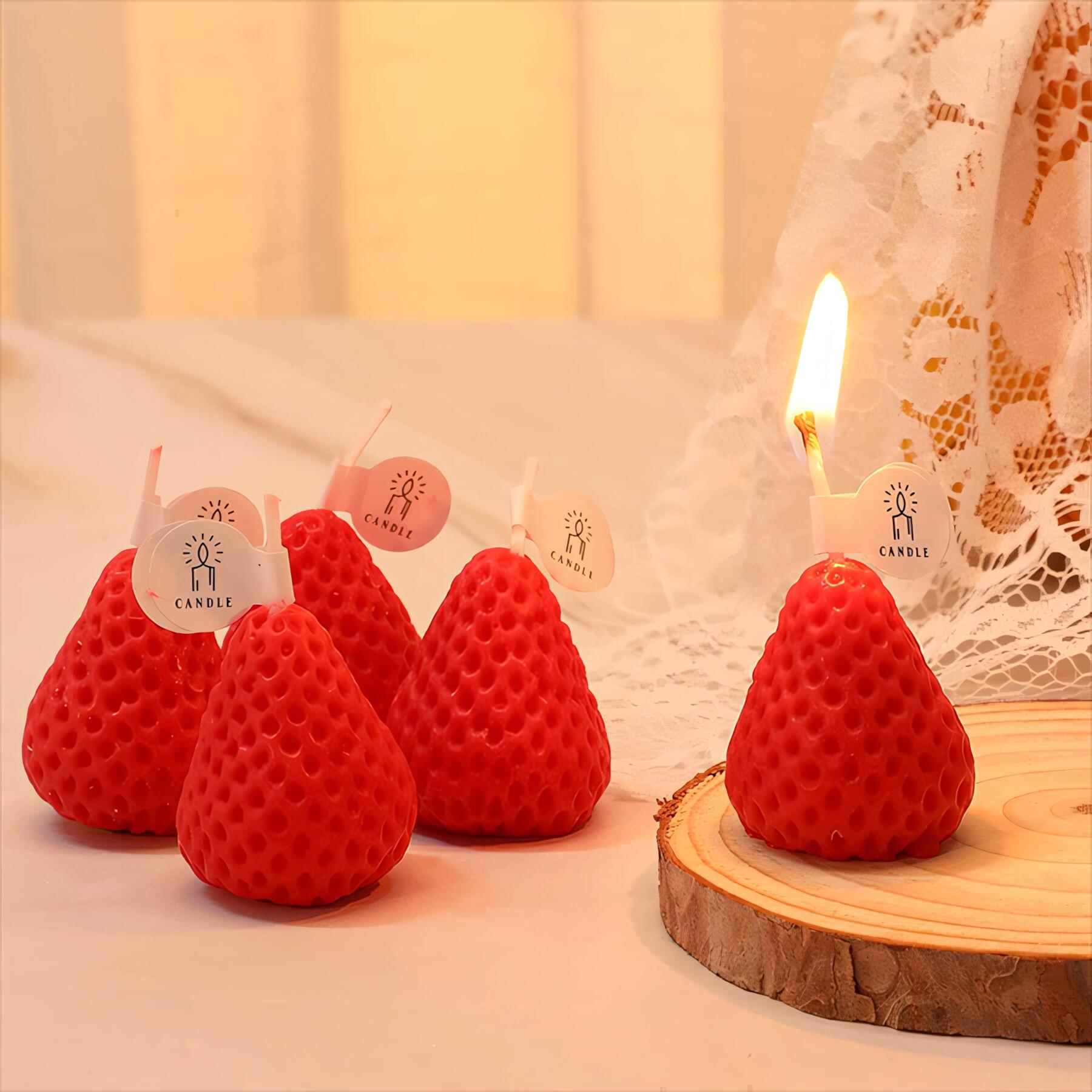 Strawberry Scented Soy Wax Candle