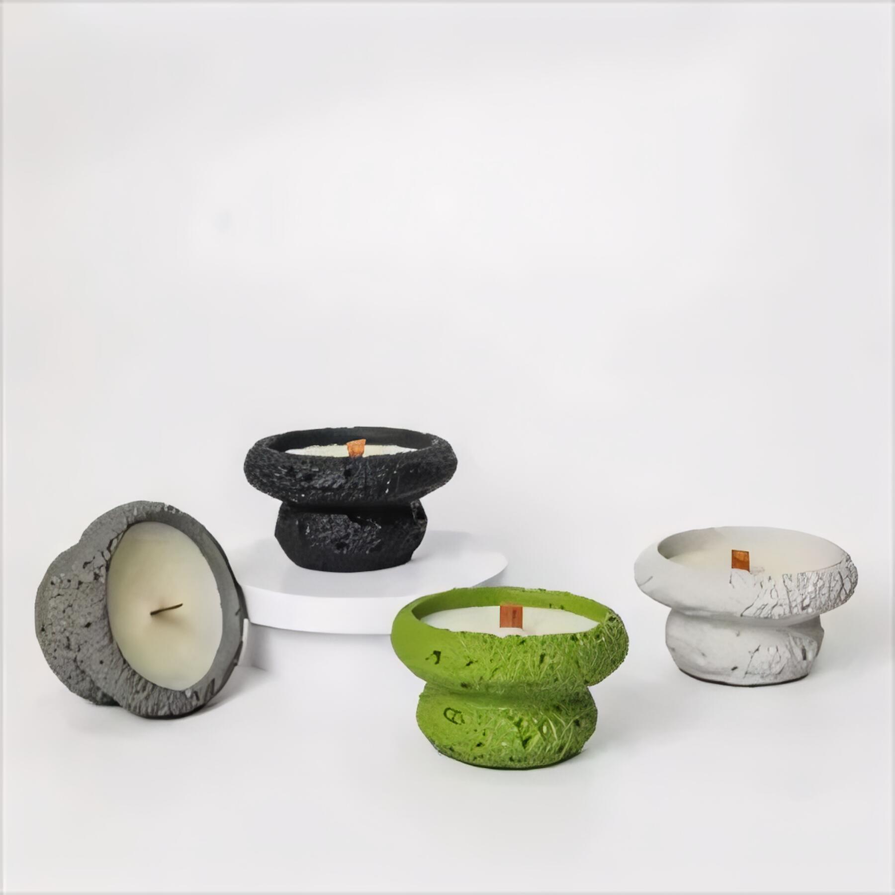 Mushroom Concrete Scented Candle