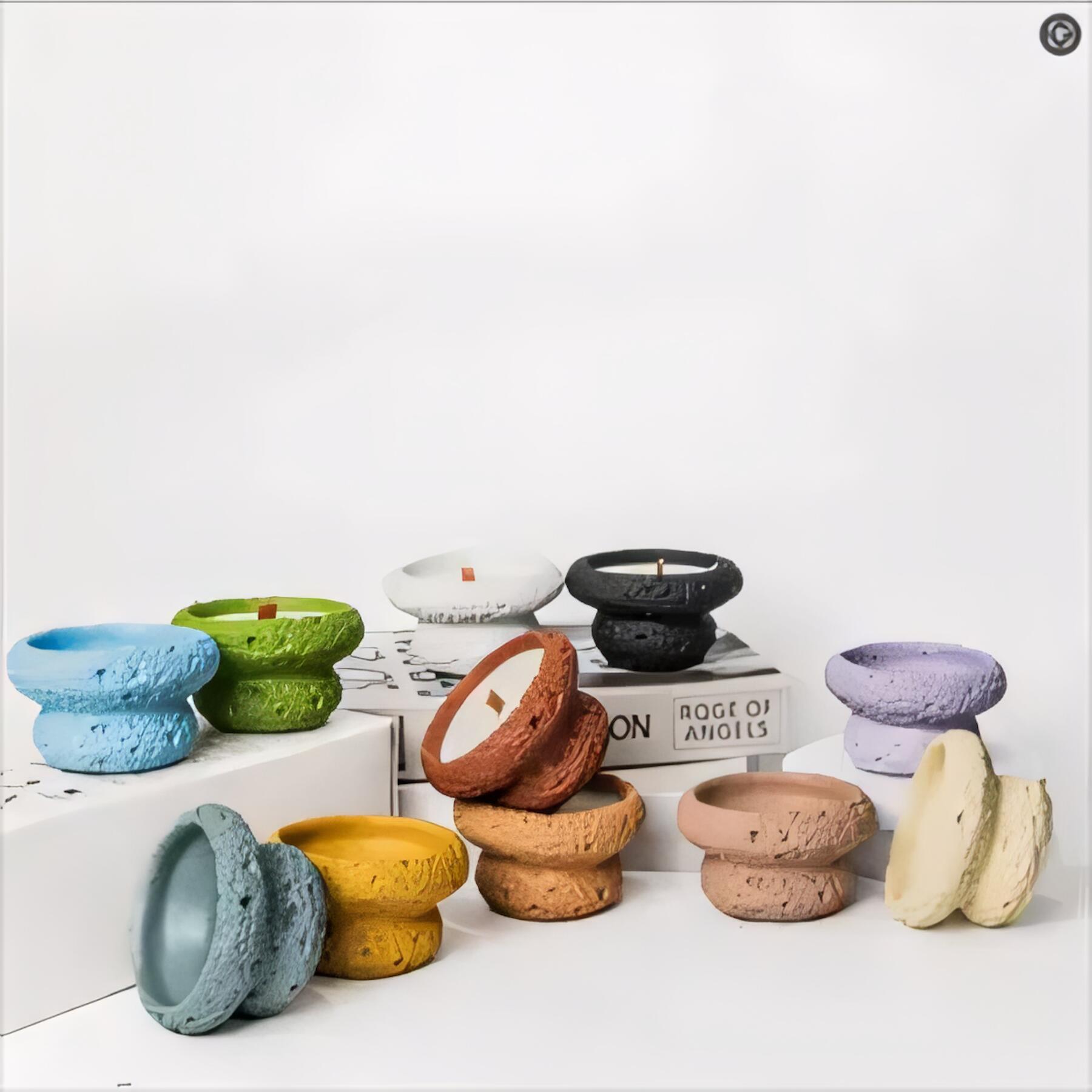 Mushroom Concrete Scented Candle