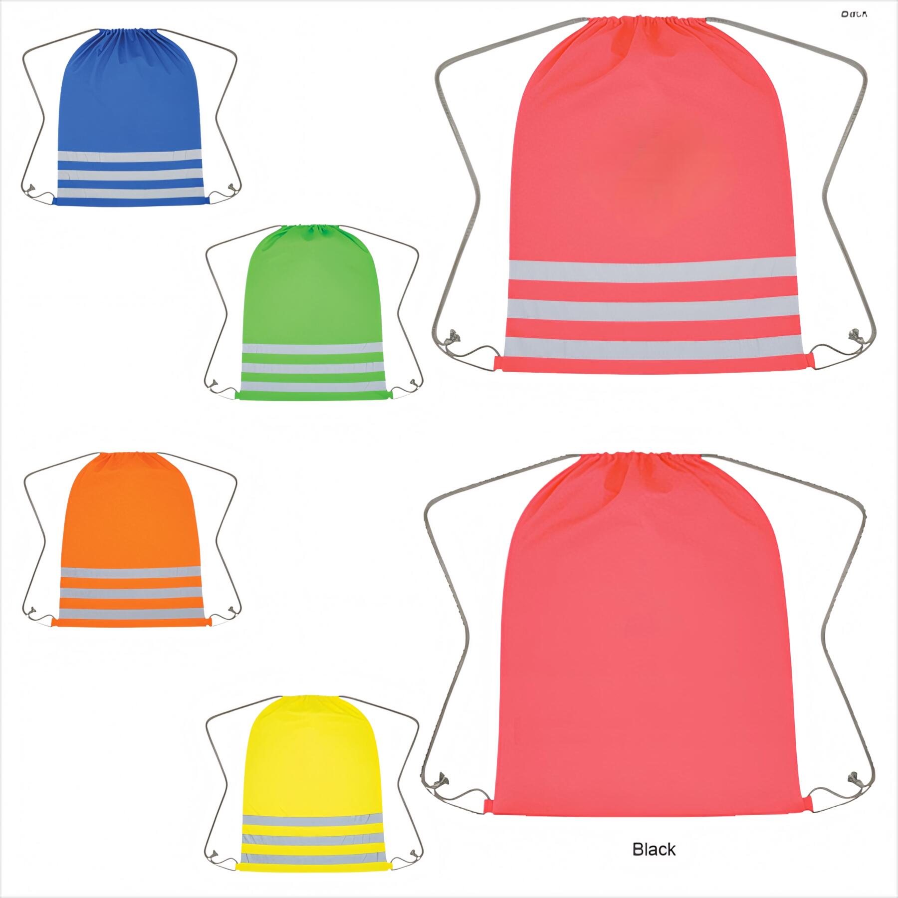 Reflective Safety Drawstring Backpack