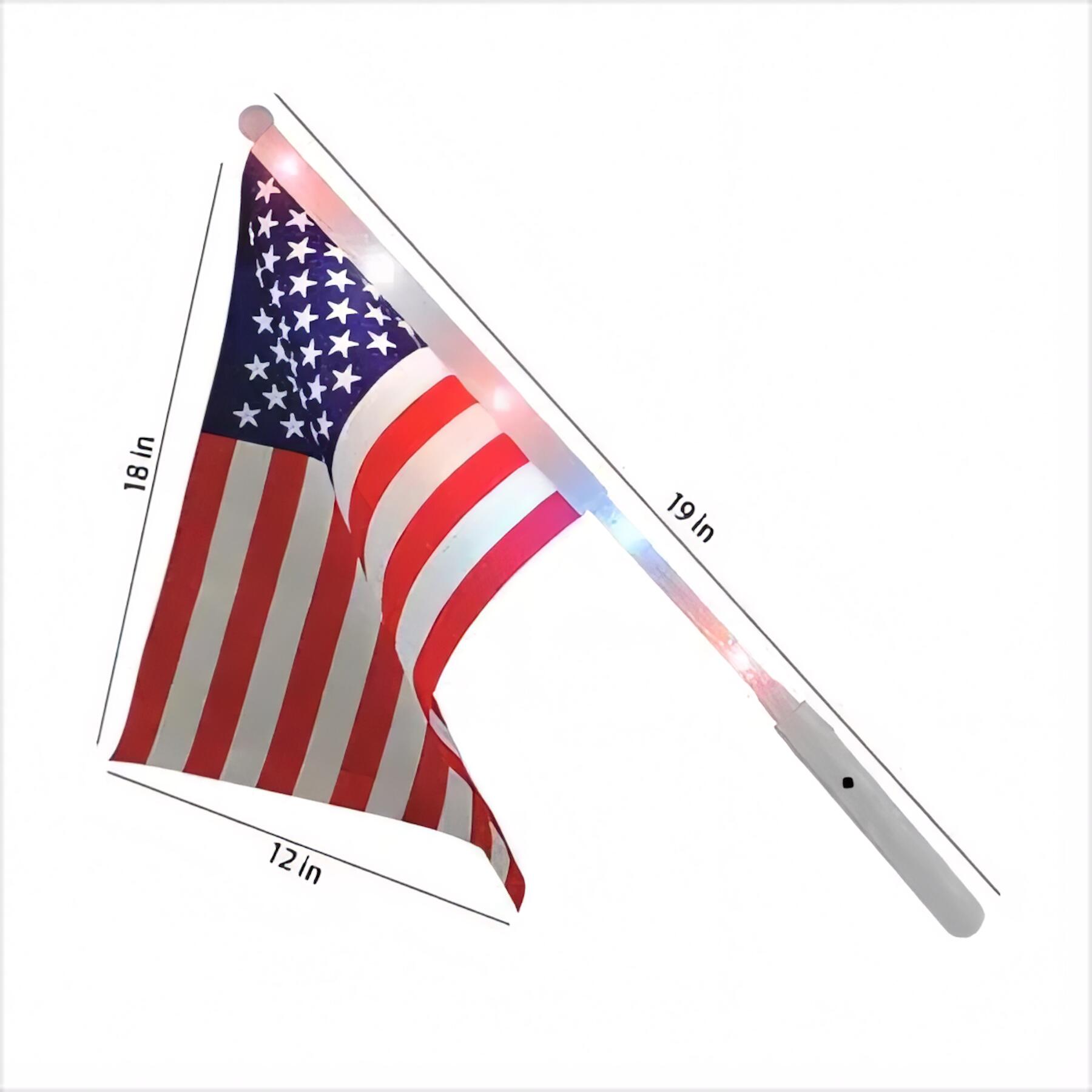 LED Flagpole with Glowing Flag