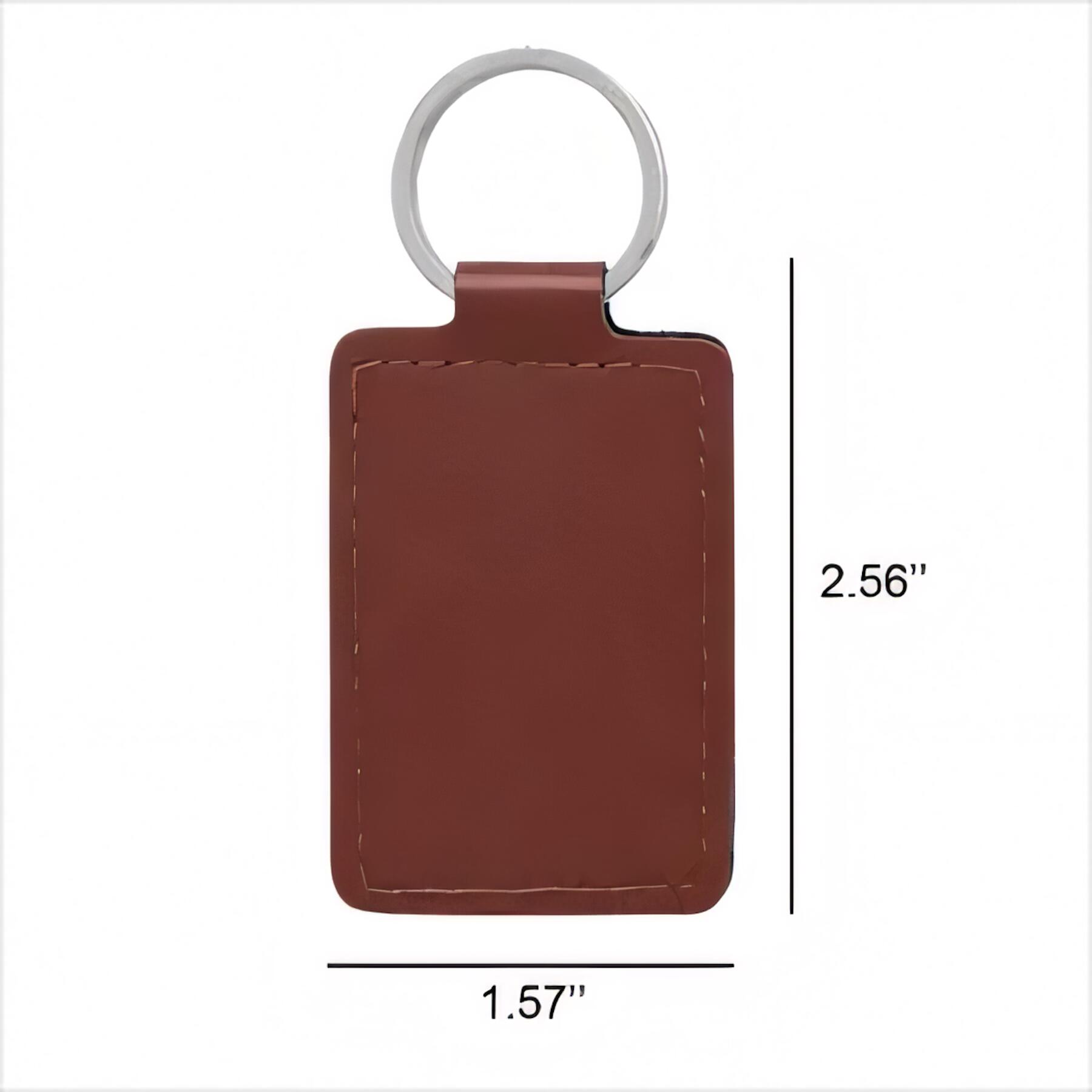 Rectangular Pu Leather Keychain
