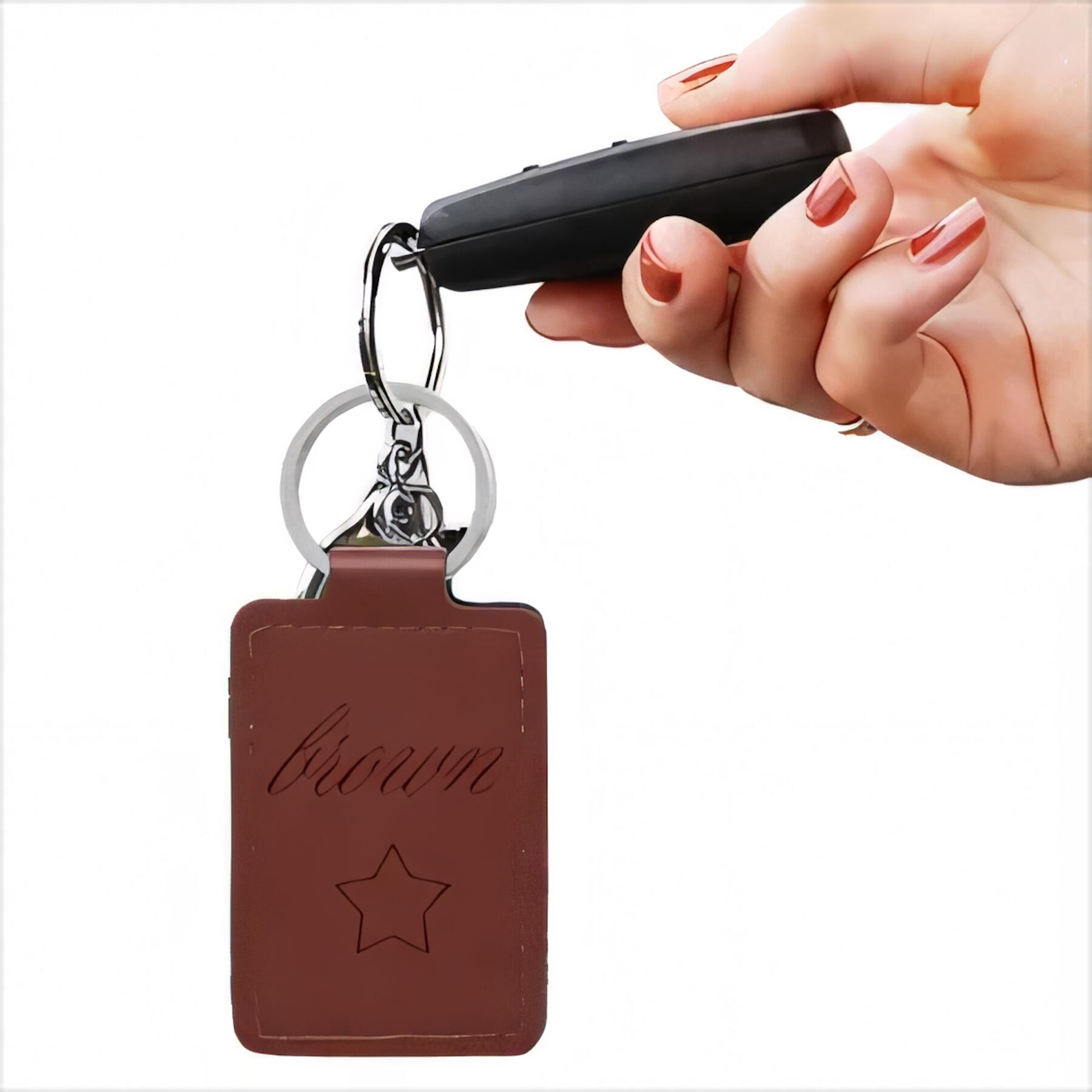 Rectangular Pu Leather Keychain