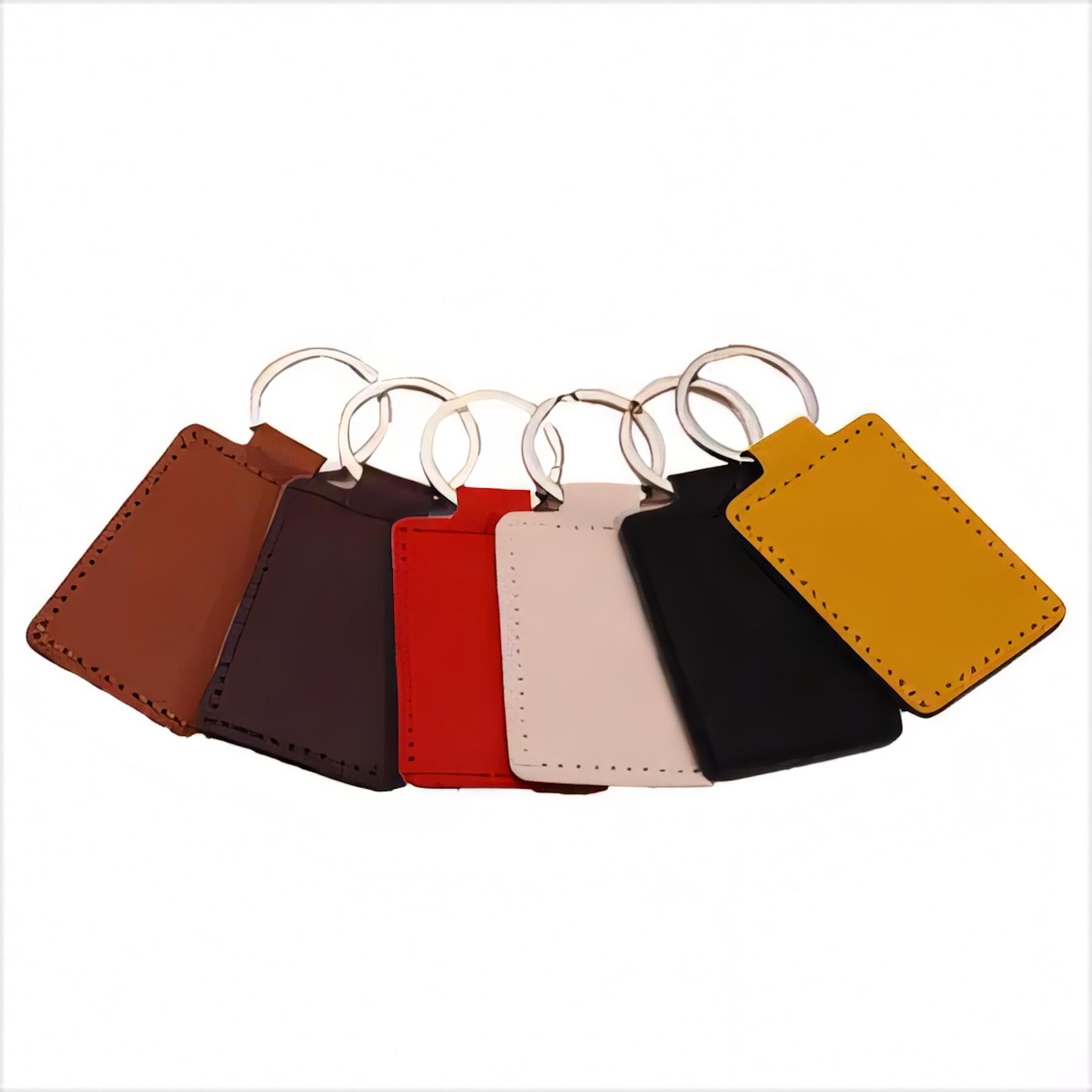 Rectangular Pu Leather Keychain